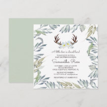 DEER ANTLER Boy Baby Shower Invitación - Cuadrado