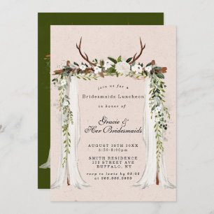 Deer Antlers Canopy Bridesmaids Luncheon Invita