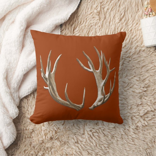 Deer Antlers Naranja Cojín decorativo Natural Anim (Manta)