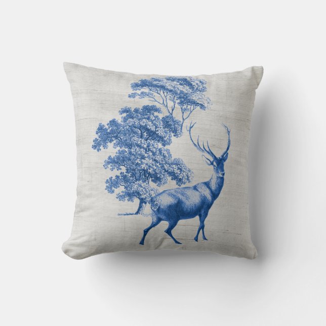 Deer azul sobre el Cojín decorativo de la bolsa de (Anverso)