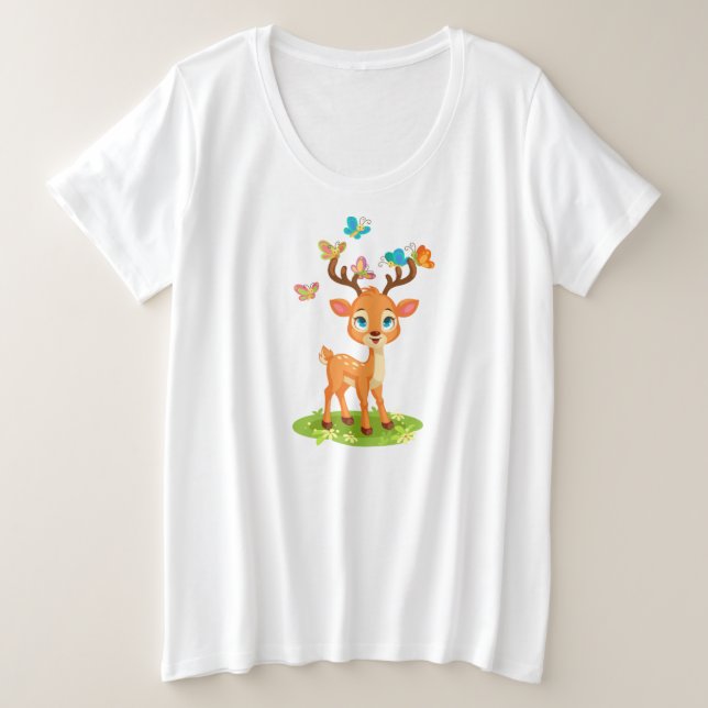 Deer bebé con mariposas-23475 (Anverso del diseño)