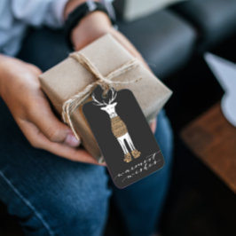 Deer Black Holiday | Etiquetas de regalo de Navida