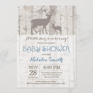 Deer Boy Baby Shower Invitación Rustic Woodland