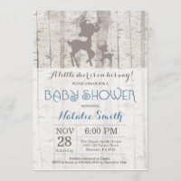 Deer Boy Baby Shower Invitación Rustic Woodland