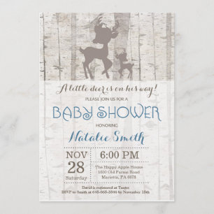 Deer Boy Baby Shower Invitación Rustic Woodland