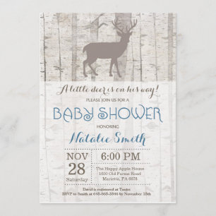 Deer Boy Baby Shower Invitación Rustic Woodland