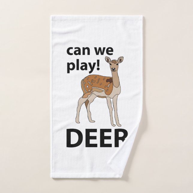 Deer Can We Play Cute Deer (Toalla de mano)