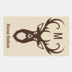 Deer con su nombre y pegatinas de monograma
