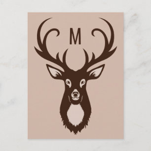 Deer con su postal personalizado Monograma