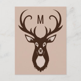 Deer con su postal personalizado Monograma
