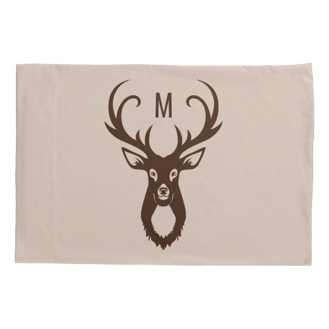 Deer con sus fundas de almohada monograma (Reverso)