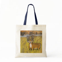 Deer en la bolsa de arte otoñal