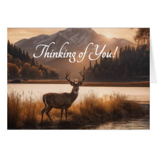Deer en Mountain Lake Blank