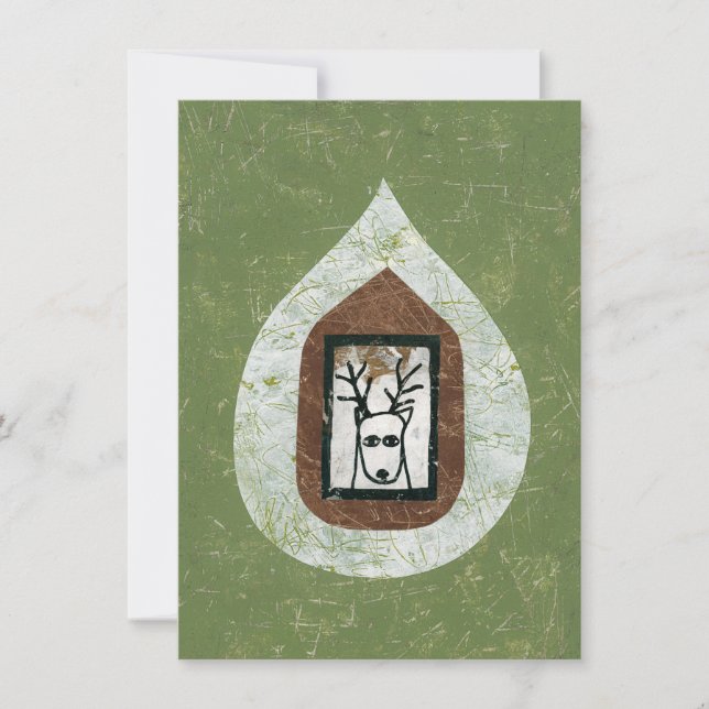 Deer Esperando Que Deje La Tarjeta De Saludo (Anverso)