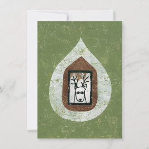 Deer Esperando Que Deje La Tarjeta De Saludo