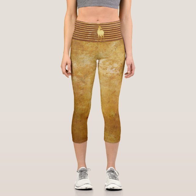 Deer Gold Capri Leggings (Anverso)
