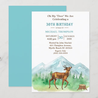 Deer Hunter Cualquier Invitación de Cumpleaños de 