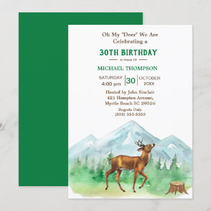 Deer Hunter Cualquier Invitación de Cumpleaños de 