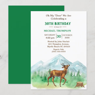 Deer Hunter Cualquier Invitación de Cumpleaños de 