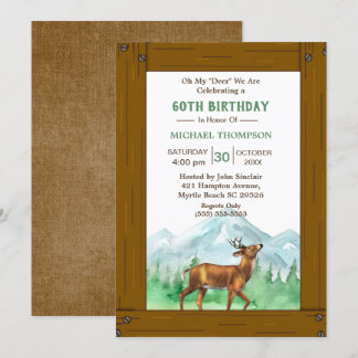 Deer Hunter Cualquier Invitación de Cumpleaños de