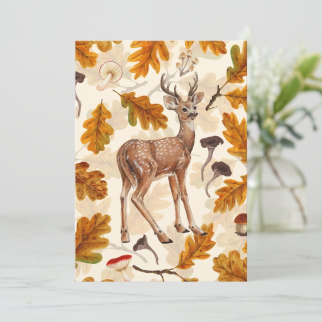 Deer in the autumnal forest (Anverso de pie)
