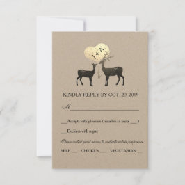 Deer Love Woodland Winter Fall Wedding RSVP