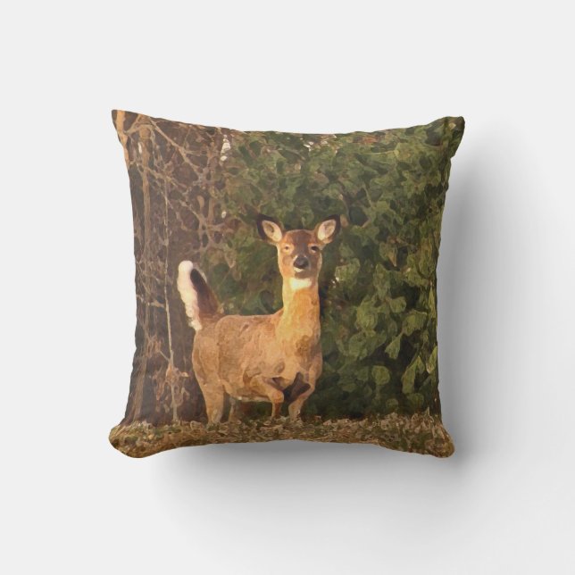 Deer marrón en la almohada exterior de animal al a (Anverso)