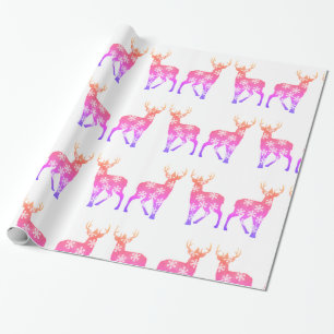 Deer Snowflakes Vacaciones de Invierno Papel envue