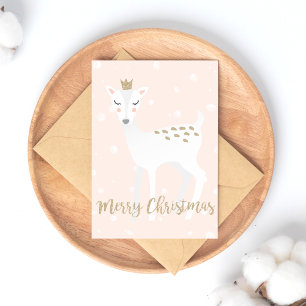 Deer - Tarjeta postal para Navidades pequeños