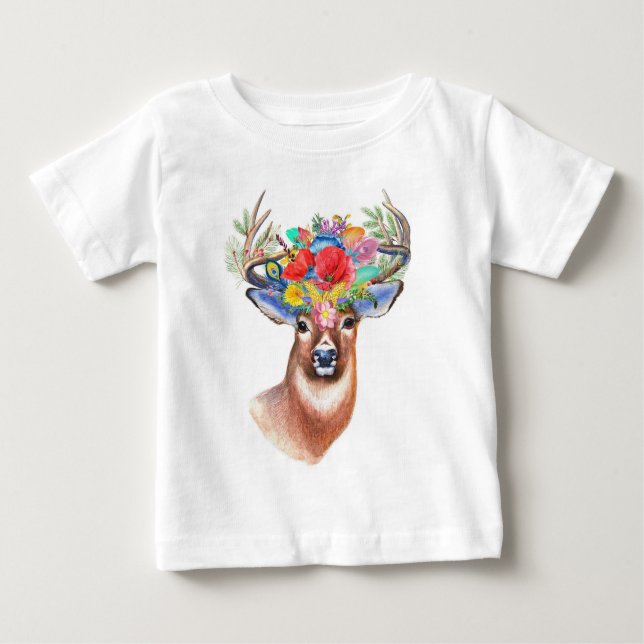 Deer World | Cumpleaños - Camiseta de nombre y eda (Anverso)