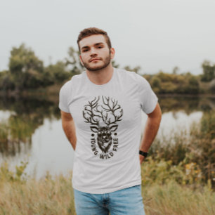 Deer Young Wild Free Outdoor Camiseta masculina