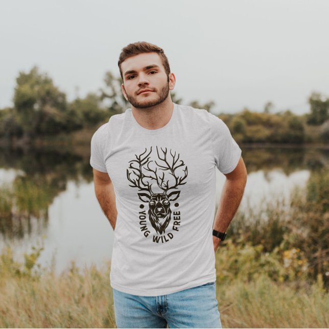 Deer Young Wild Free Outdoor | Camiseta masculina (Subido por el creador)