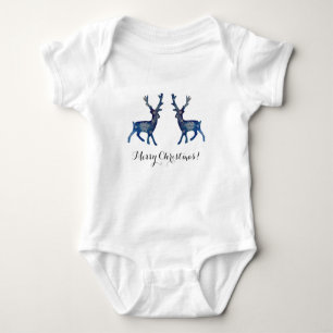 Deers Snow Mandala Baby Jersey Bodysuit, Blanco