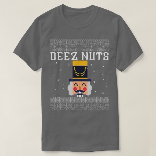 Deez Nuts Nutcracker Ugly Christmas Sweater Funny  (Diseño del anverso)