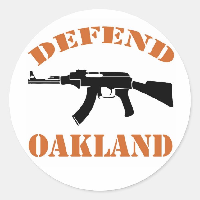 Defender al Pegatina de Oakland (Anverso)
