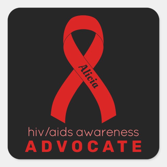 Defensora del VIH/SIDA Pegatina de la Plaza Negra (Anverso)