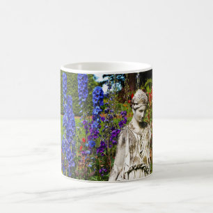 Definador azul impresión de jardín taza de café