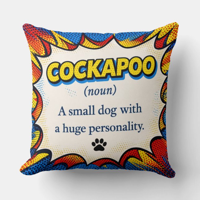 Definición de Cockapoo Almohada Divertida Almohada (Anverso)