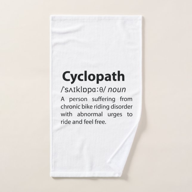 Definición de diccionario divertida de Cyclopath (Toalla de mano)