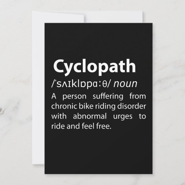 Definición de diccionario divertida de Cyclopath (Anverso)