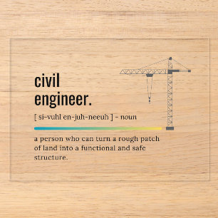 Definición de Ingeniero Civil Invitación Acrílica