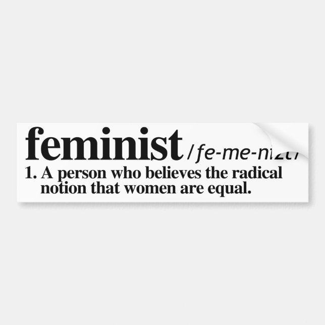 Definición de la feminista - pegatina para el (Frente)