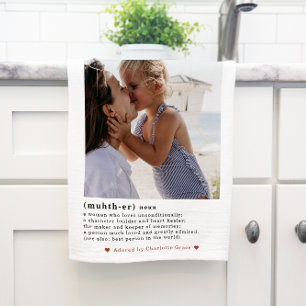 Definición de madre   Toalla moderna de té con fot