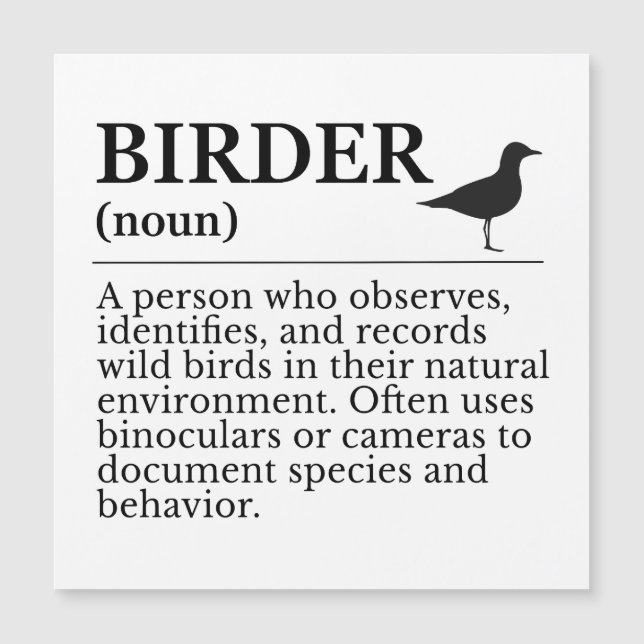 Definición de observador de aves silvestres (Anverso)