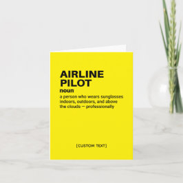 Definición de piloto de aerolíneas - Tarjeta de sa
