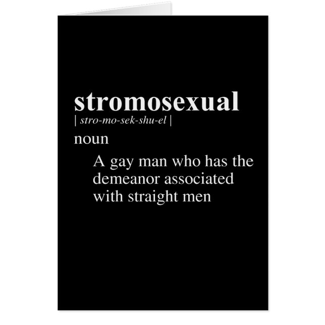 DEFINICIÓN DE STROMOSEXUAL (Frente)