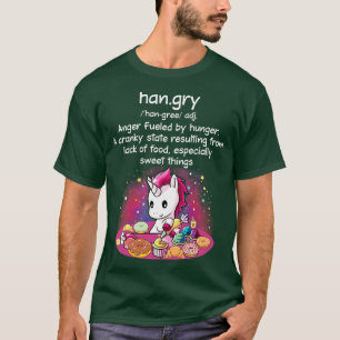 Definición hangry Unicorn Funny Camisetas Unicorni