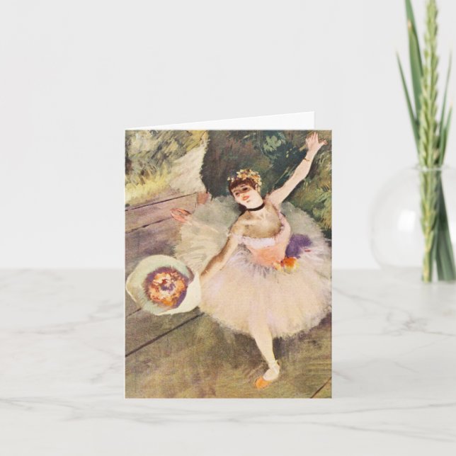 Degas Ballerina con tarjeta de notas para el Bouqu (Anverso)