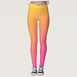 Degradado rosa y amarillo oscuro Leggings