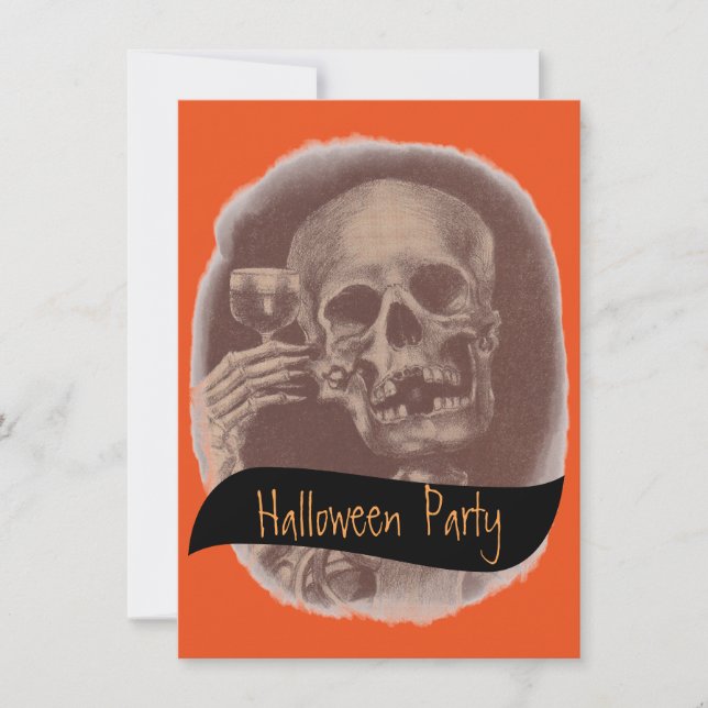 Degustando invitaciones para fiesta de halloween (Anverso)